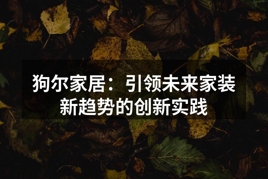 狗尔家居展厅一角,展示最新环保材料